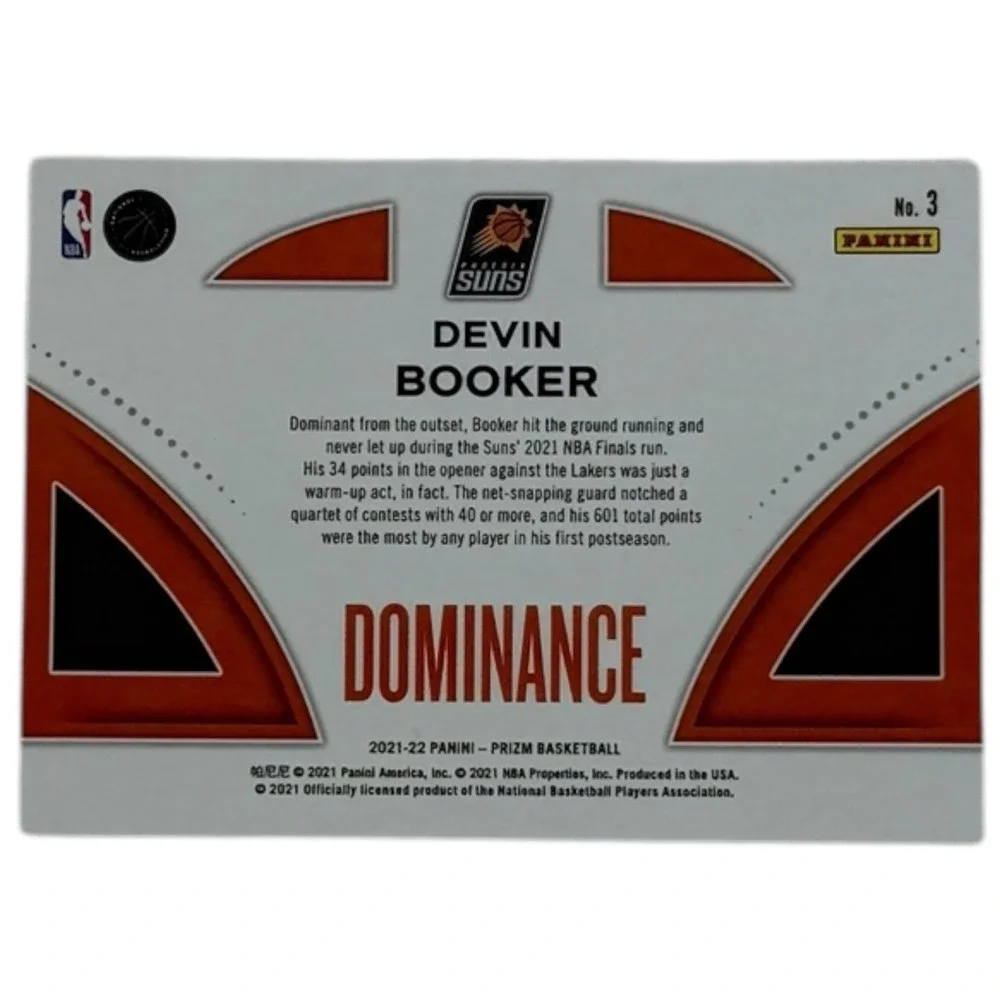 Devin Booker Dominance 2021-22 Panini Prizm Basketball #3 NBA Card Phoenix‎